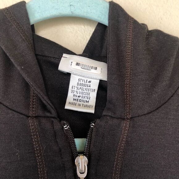 Natori Brown Zip Up Long Sleeve Hoodie Size Medium - Picture 3 of 9